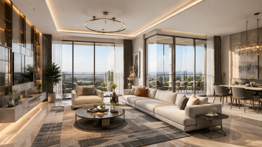 Spacious 2 and 3 BHK residence interior